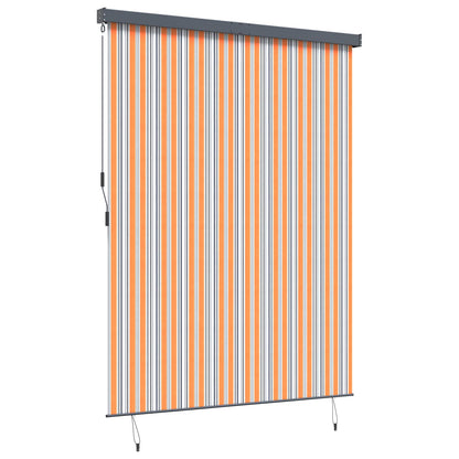 Roller Blind Yellow and Blue 200 x 250 cm Fabric and Aluminum