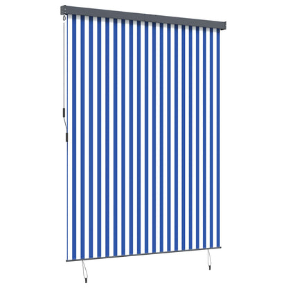 Roller Blind Blue and White 200 x 250 cm Fabric and Aluminum
