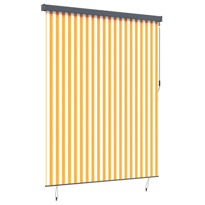 Roller Blind White and Orange 200 x 250 cm Fabric and Aluminum