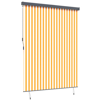 Roller Blind White and Orange 200 x 250 cm Fabric and Aluminum