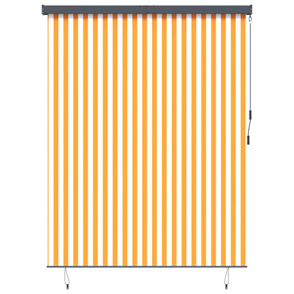 Roller Blind White and Orange 200 x 250 cm Fabric and Aluminum