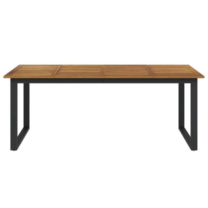 Garden Table with U-shaped Legs 200x90x75 cm Solid Wood Acacia