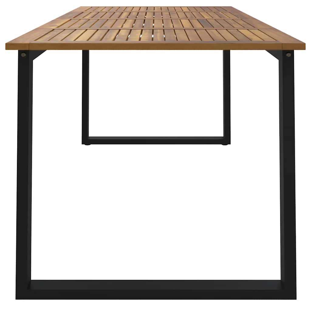 Garden Table with U-shaped Legs 200x90x75 cm Solid Wood Acacia