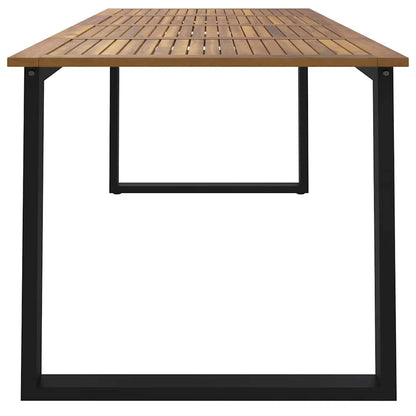 Garden Table with U-shaped Legs 200x90x75 cm Solid Wood Acacia