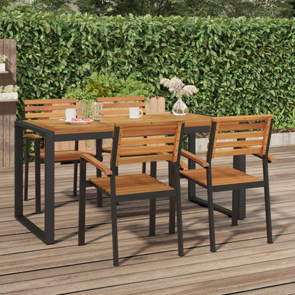 Garden Table with U-shaped Legs 160x80x75 cm Solid Wood Acacia