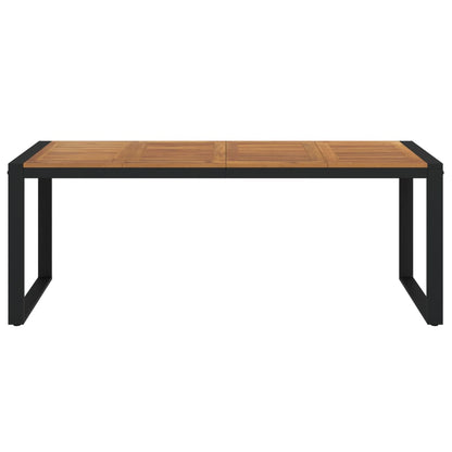 Garden Table with U-shaped Legs 200x90x75 cm Solid Wood Acacia