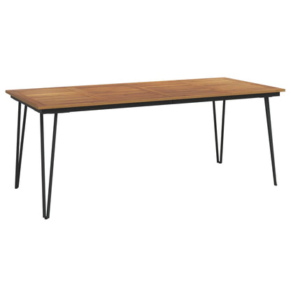 Garden Table with Hairpin Legs 200x90x75 cm Solid Wood Acacia