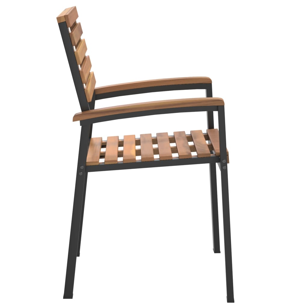 Stackable Garden Chair | Set of 4 | Brown, Black