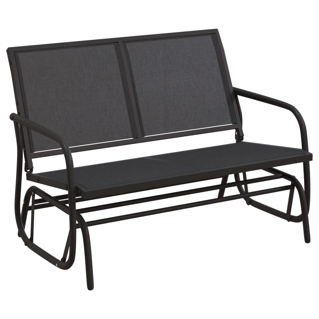 Garden Glider Bench Black 120,5x76x86,5 cm Textilene&Steel