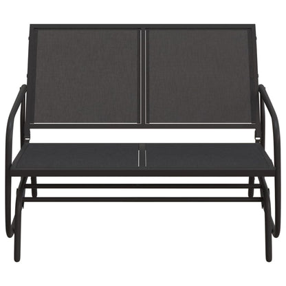 Garden Glider Bench Black 120,5x76x86,5 cm Textilene&Steel