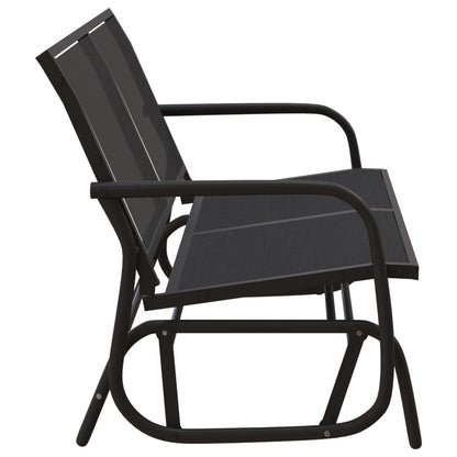 Garden Glider Bench Black 120,5x76x86,5 cm Textilene&Steel