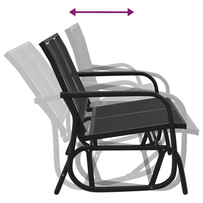Garden Glider Bench Black 120,5x76x86,5 cm Textilene&Steel