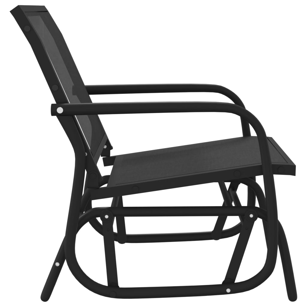 Garden Glider Chair Black 61x76x87 cm Textilene&Steel