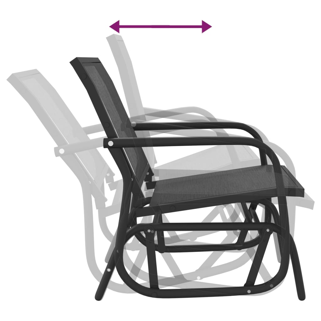Garden Glider Chair Black 61x76x87 cm Textilene&Steel