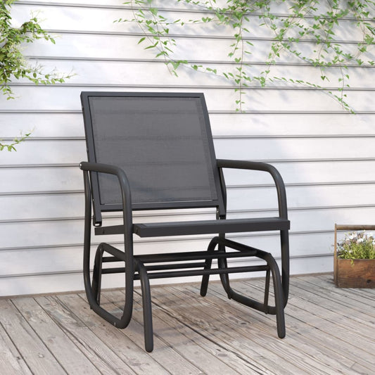 Garden Glider Chair Black 61x76x87 cm Textilene&Steel