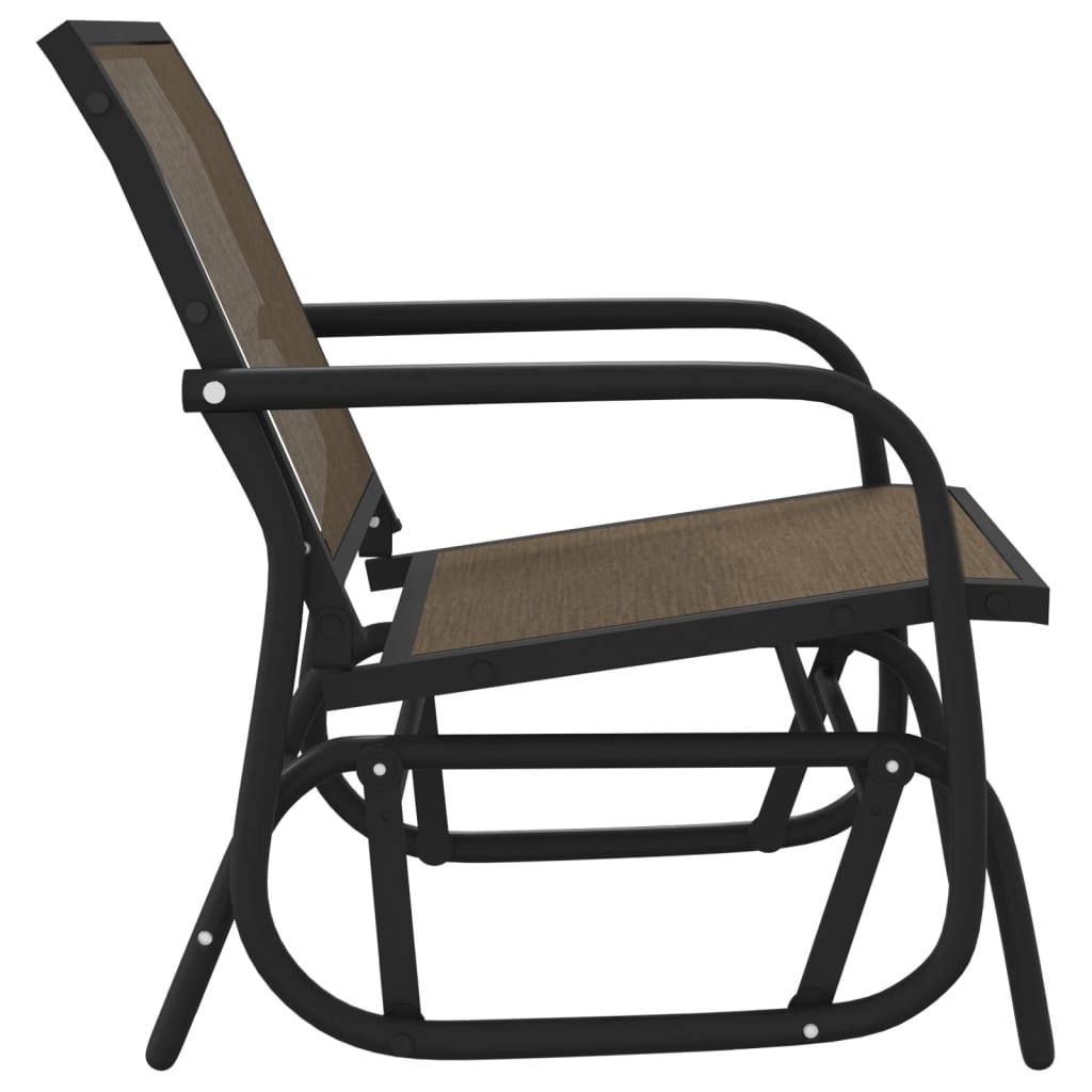 Garden Glider Chair Brown 61x76x87 cm Textilene&Steel