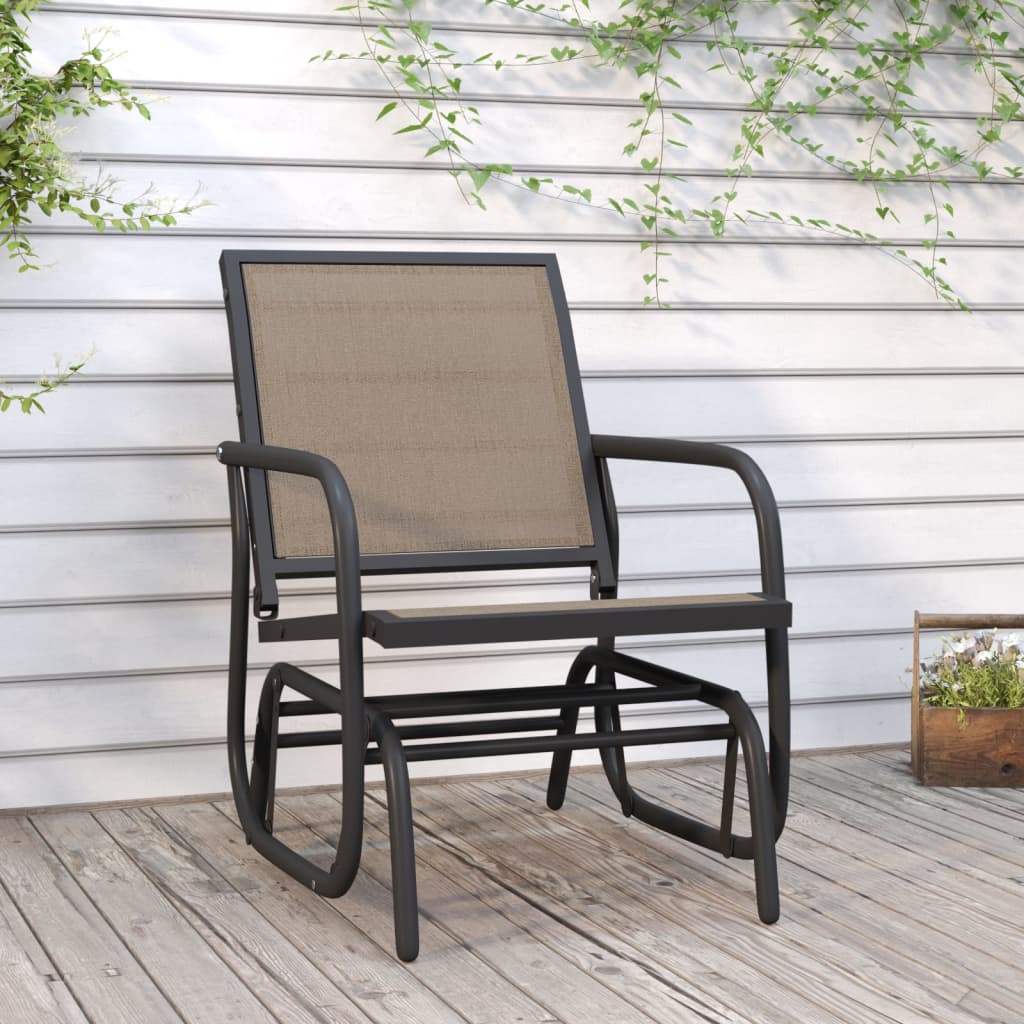 Garden Glider Chair Brown 61x76x87 cm Textilene&Steel