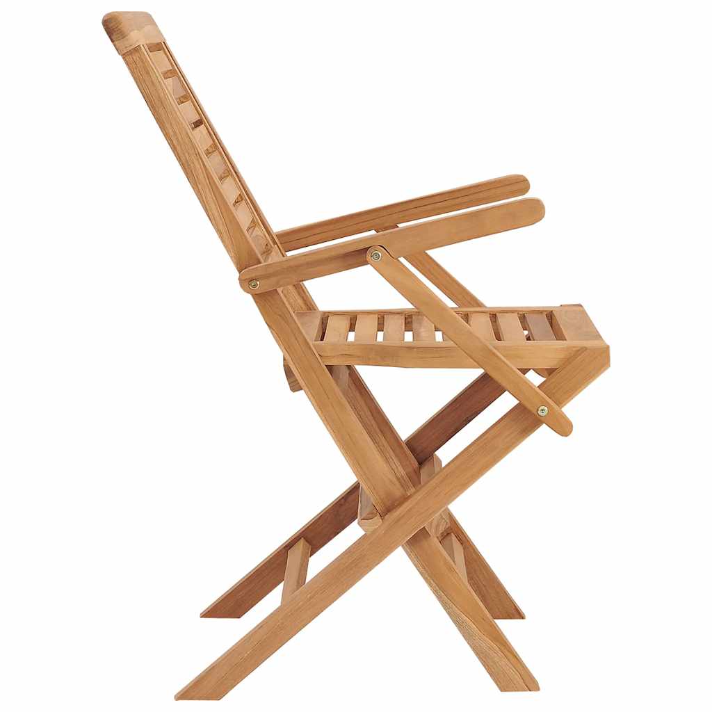 Folding Garden Chair | Set of 2 | Natural teak | Solid teak wood | Medium