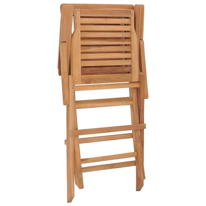 Folding Garden Chair | Set of 2 | Natural teak | Solid teak wood | Medium