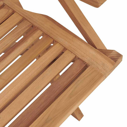 Folding Garden Chair | Set of 2 | Natural teak | Solid teak wood | Medium