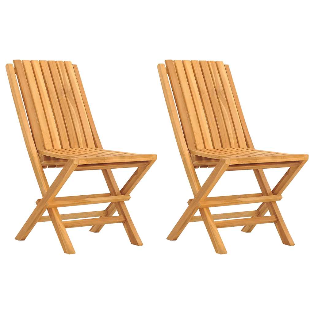 Folding Garden Chair | Set of 2 | Teak | Solid Teak Wood | Medium