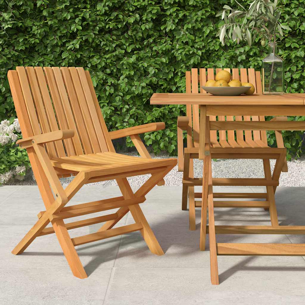 Folding Garden Chair | Set of 2 | Teak | Solid teak wood | Standard