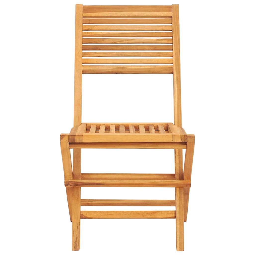 Folding Garden Chair | Set of 2 | Natural Wood | Solid Teak Wood | Medium
