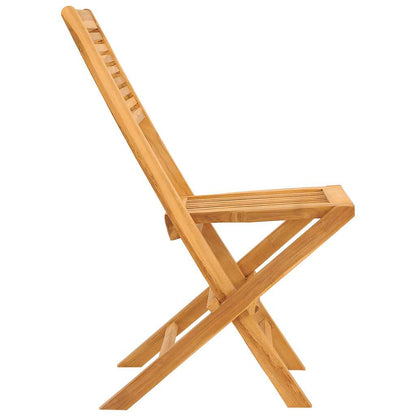 Folding Garden Chair | Set of 2 | Natural Wood | Solid Teak Wood | Medium