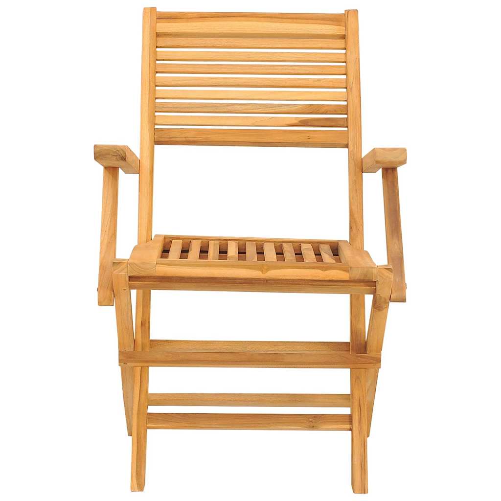 Folding Garden Chair | Set of 2 | Natural Teak | Solid teak wood