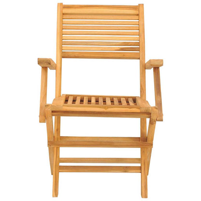 Folding Garden Chair | Set of 2 | Natural Teak | Solid teak wood