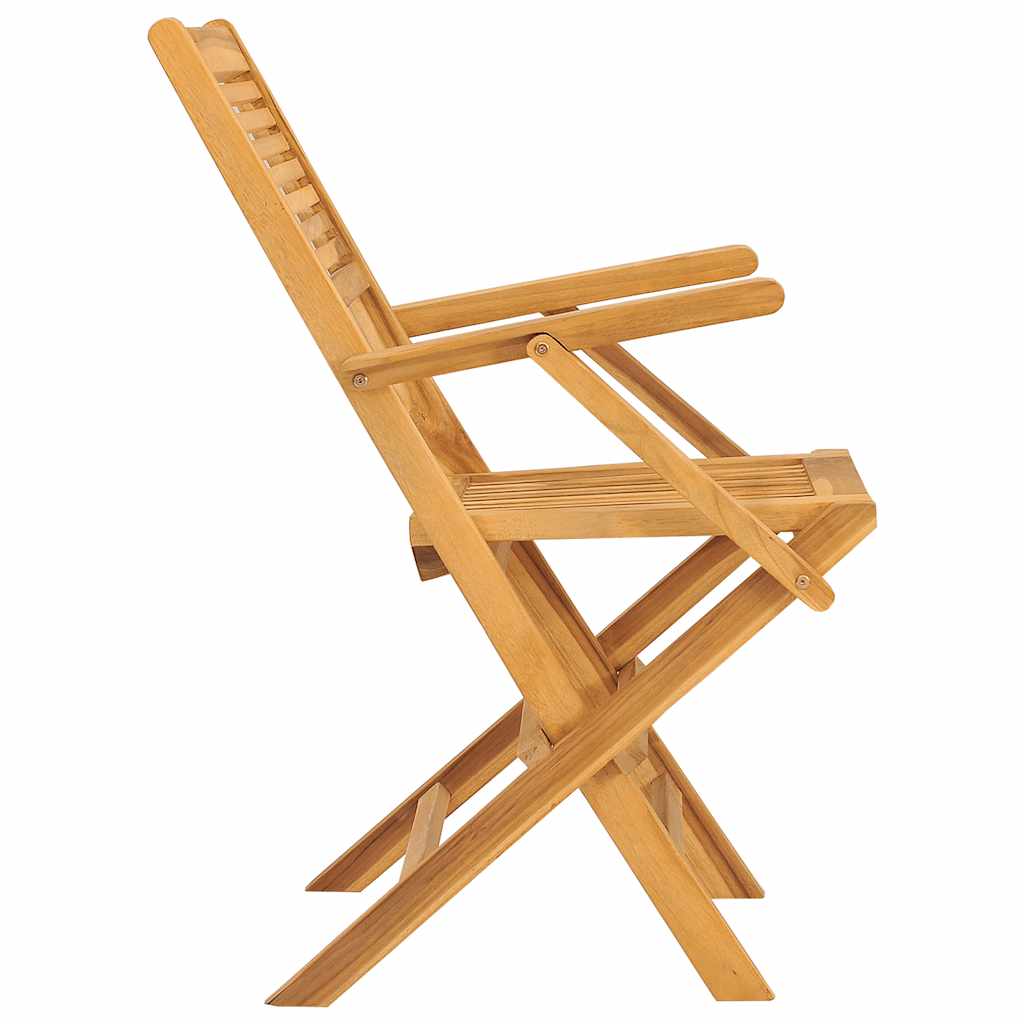 Folding Garden Chair | Set of 2 | Natural Teak | Solid teak wood