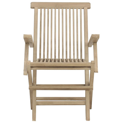 Folding Garden Chair | Set of 2 | Grey | Solid teak wood | Adjustable