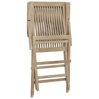 Folding Garden Chair | Set of 2 | Grey | Solid teak wood | Adjustable