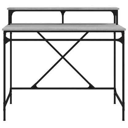 Desk Grey Sonoma 100x50x90 cm Engineered Wood and Iron
