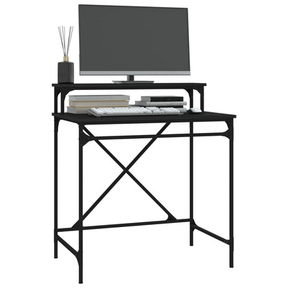 Desk Black 80x50x90 cm Engineered Wood and Iron