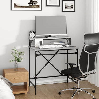 Desk Grey Sonoma 80x50x90 cm Engineered Wood and Iron