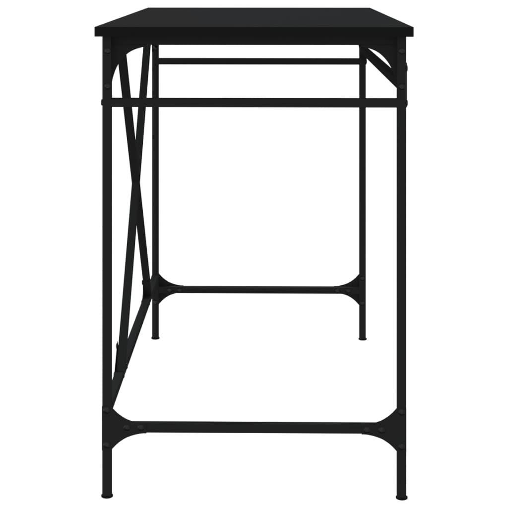 Desk Black 100x50x75 cm Engineered Wood and Iron