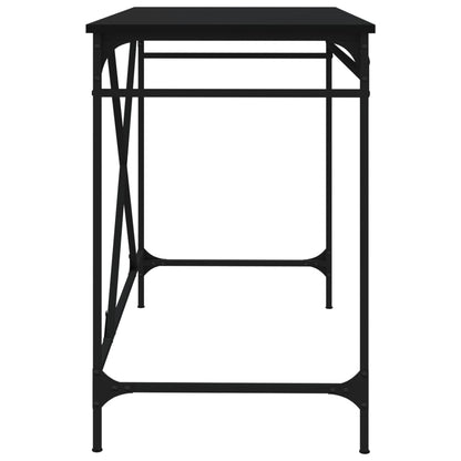 Desk Black 100x50x75 cm Engineered Wood and Iron