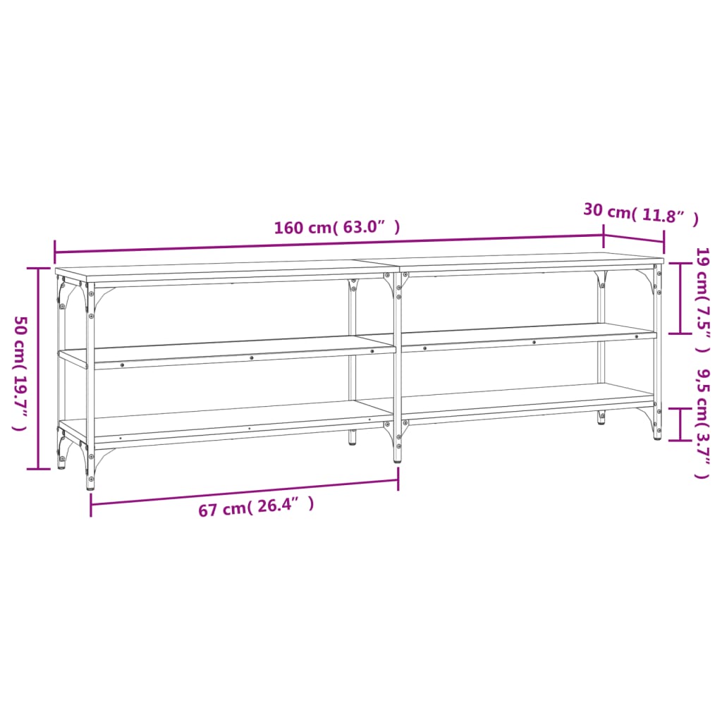 TV Cabinet Sonoma Oak 160x30x50 cm Engineered Wood