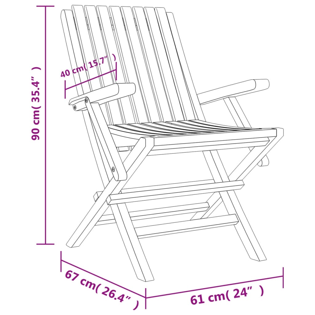 Garden Dining Set | Teak | Solid teak wood | Medium | Foldable