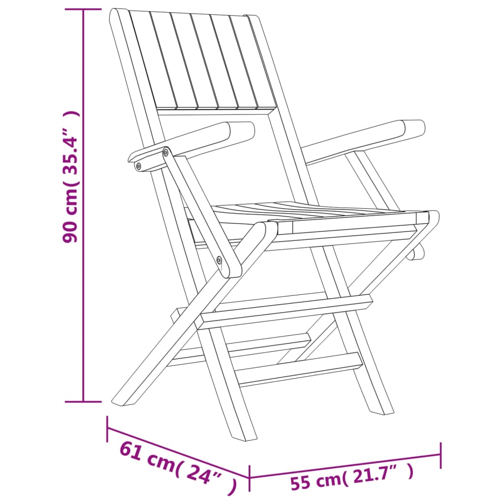 Garden Dining Set | Natural Teak | Solid Teak Wood | Foldable
