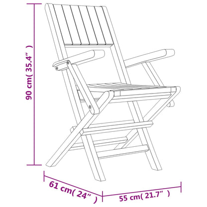 Garden Dining Set | Natural Teak | Solid Teak Wood | Foldable