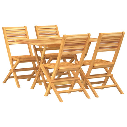 5 Piece Garden Dining Set Solid Wood Teak