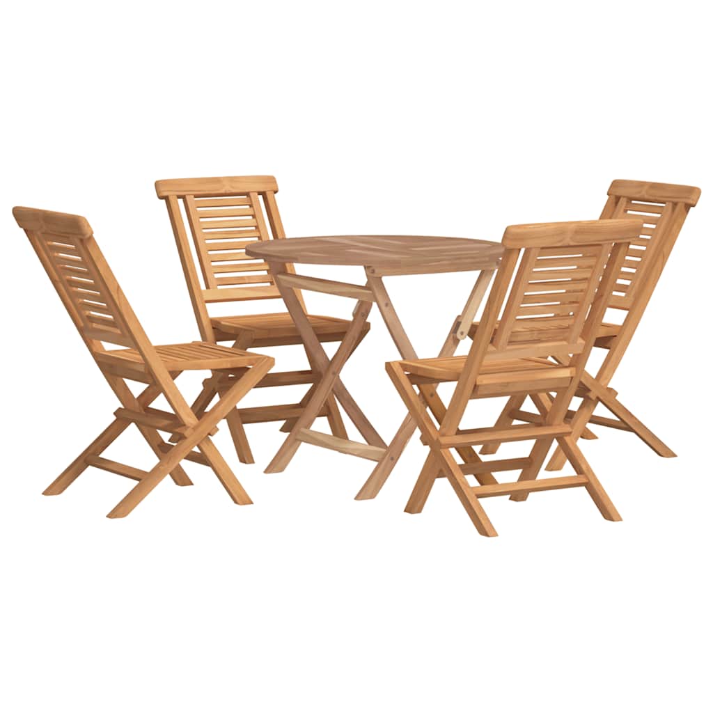5 Piece Garden Dining Set Solid Wood Teak