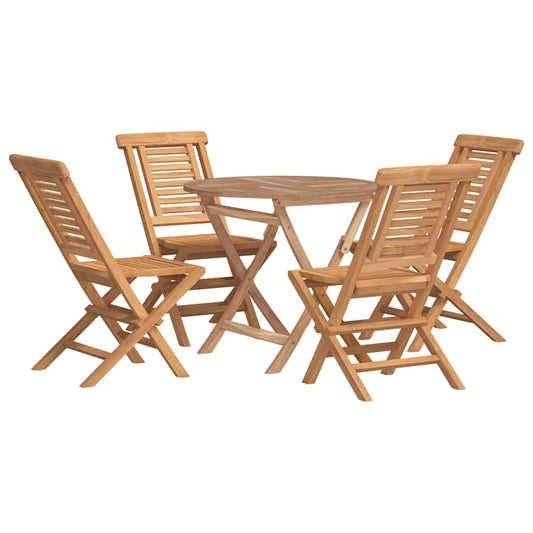 5 Piece Garden Dining Set Solid Wood Teak