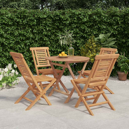 5 Piece Garden Dining Set Solid Wood Teak