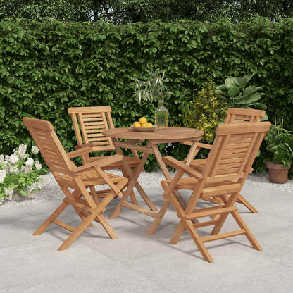 5 Piece Garden Dining Set Solid Wood Teak