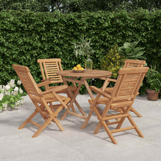 5 Piece Garden Dining Set Solid Wood Teak