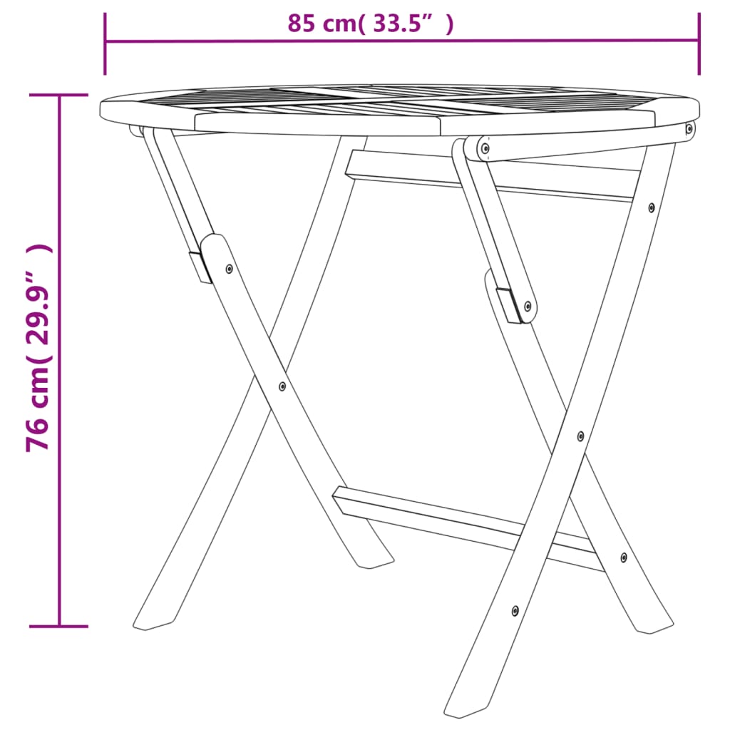 Garden Dining Set | Natural Teak | Teak wood | Medium |  Foldable