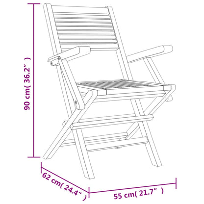 Garden Dining Set | Teak | Solid Teak Wood | Medium |  Foldable